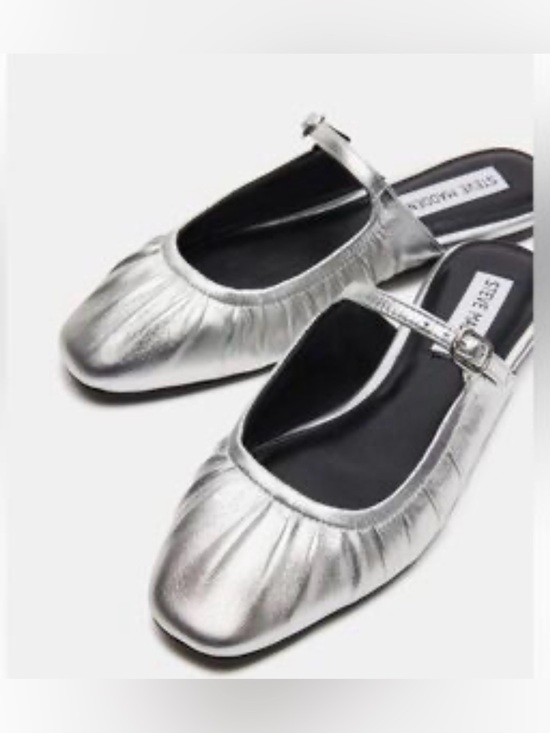 Steve Madden Shoes - NWOT Steve Madden Gisele Metallic Silver Mary Jane